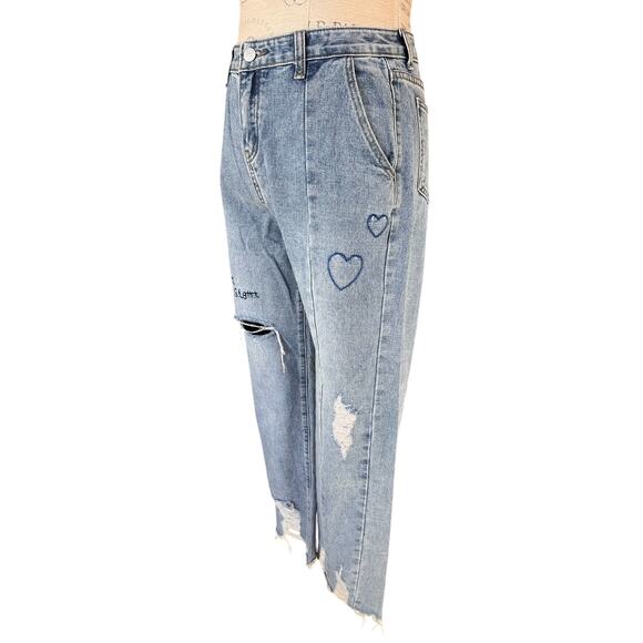 The Room embroidered, distressed denim jeans - Picture 2 of 7